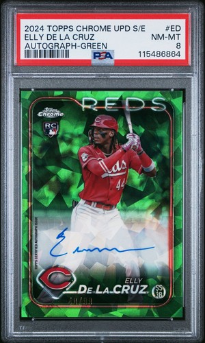 Elly De La Cruz [Green] #USA-ED 2024 Topps Chrome Sapphire Update Autograph card