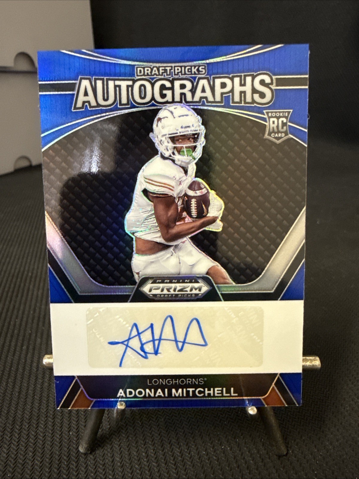 2024 Panini Prizm Draft Picks Autographs Adonai Mitchell  Blue Prizm/149(AU, RC)