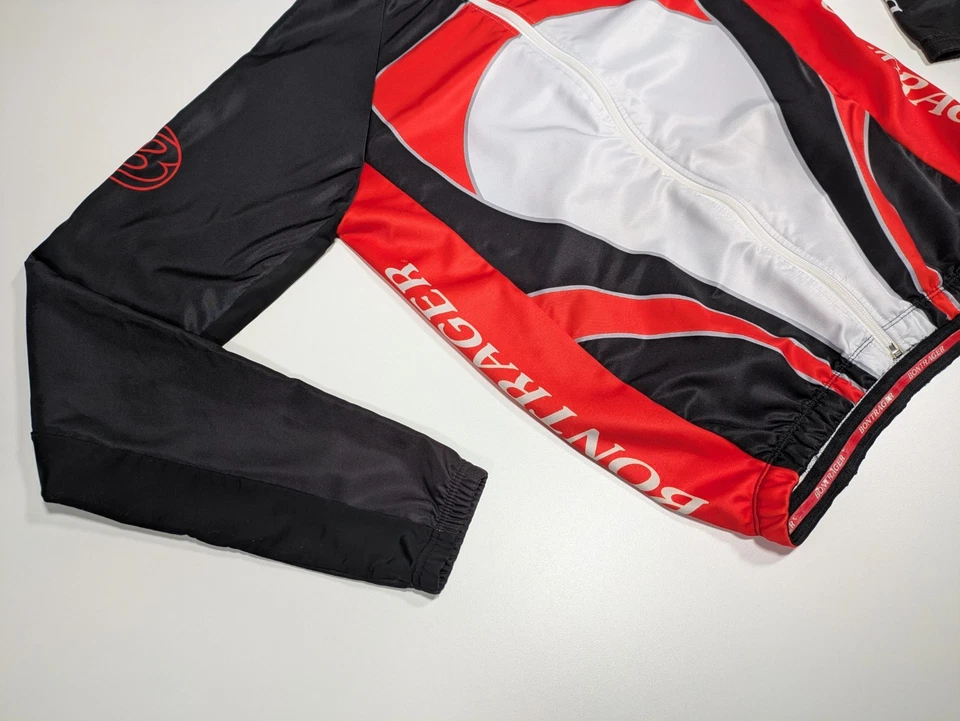 Chaqueta de Ciclismo Bontrager Roja Blanca Negra Race Lite Manga Larga Cremallera Completa Mediana Foto 3 de 4
