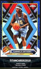 Carmelo Anthony 2023-24 Topps Chrome Blue Cheetah Refractor Denver Nuggets #27