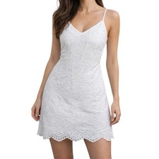 NWT Express White Eyelet Lace Mini Dress XS Coquette Cottagecore