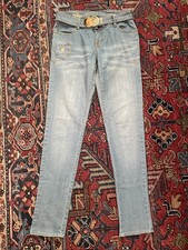 Vintage Y2k Apple Bottom Low Rise Jeans 29x33 (7/8) Gold Belt Light Wash