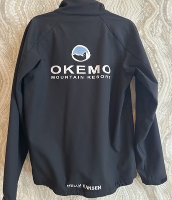 HELLY HANSEN mens S OKEMO MOUNTAIN Softshell JACKET clock tower LOGO black VT