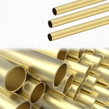 Image of Brass Round Tube Pipe 300mm LONG Ø 6 - 40mm 0.2-2mm Wall Thickness Seamless Pipe