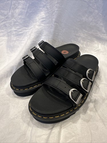 Dr. Martens Blaire Sandali Zeppa Neri – Donna Taglia 8 (US) – Pelle E Sintetico