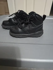 Nike Manoa LTR TD Black Leather Sneaker Boot Size 6C Toddler BQ5374-001