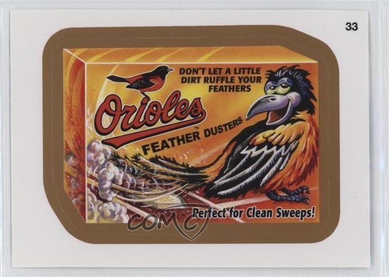 2016 Topps MLB Wacky Packages Gold Orioles Feather Dusters #33 13iq