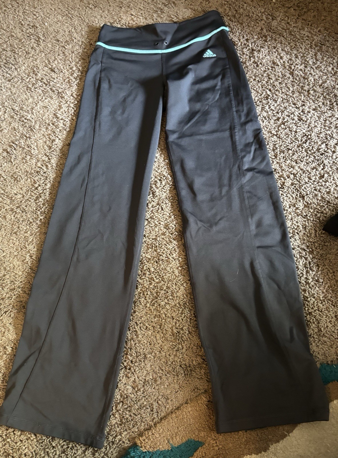 Black and blue adidas activewear pants size small flare leggings