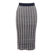Ted Baker atlassy houndstooth jacquard midi skirt