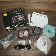 Nikon Coolpix S4100 14.0MP 5x Opti Digital Camera Plum WORKS FULLY TESTED Bundle