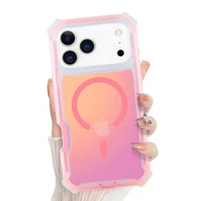 For iPhone 17 Pro Max/17 Pro/Air Shockproof Mag Safe Case Iridescent Back Cover
