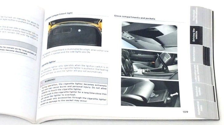 2006 Lamborghini Murcielago Coupe USA - Canadian Spec Owners Manual Handbook