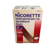 New Nicorette Cinnamon Surge Nicotine Gum 2mg  100 Count Exp 09/2027 Sealed