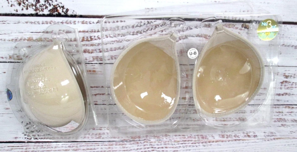 Nubra лот 2 чашки размер B желтовато-коричневый бежевый голая клейкая бесшовный без бретелек соска чехол - Изображение 2 из 3