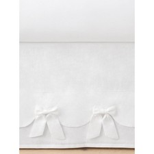 Pottery Barn Kids European Linen White Bow Crib Skirt NWT