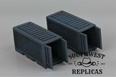 SW Replicas N 120-1305: 20' CARGO CONTAINER - DOORS OPEN - GRAY - Set of 2