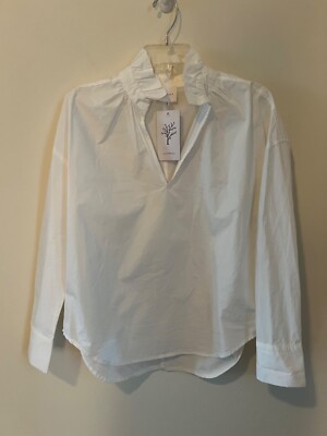 We Are Sundays White Ruffle Collar Shirt- Size Small- New with Tags