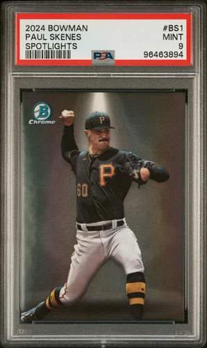 PAUL SKENES 2024 BOWMAN CHROME SPOTLIGHTS BS-1 PSA 9 MINT ROOKIE RC PIRATES ROY