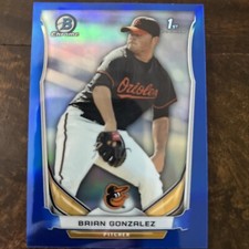 2014 BOWMAN CHROME DRAFT - BLUE REFRACTOR - DRAFT PICK - BRIAN GONZALEZ /399