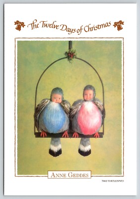 Postcard Two Turtledoves Baby's Twelve Days of Christmas Anne Geddes