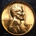 1957 D Lincoln Wheat Penny BU 1c US Coin Denver Mint