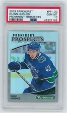 2019-20 Parkhurst Hockey PROMINENT PROSPECTS #PP-20 Quinn Hughes PSA GEM MINT 10