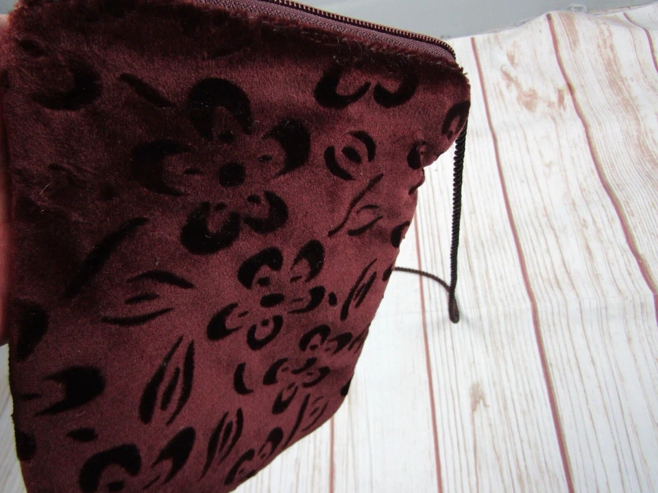 Bolsa tiracolo La Perla Borsetta Stoffa rara vintage marrom floral veludo - 6x6 - Imagem 4 de 4