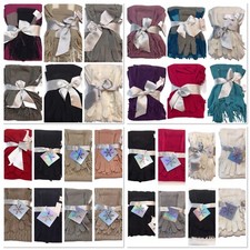 NWT NEW YORK  COMPANY Scarf and Glove Set Non-Sized Ivory Black Beige Gray N2