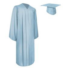 Endea Graduation Matte Light Blue Gown Cap for High School College Unisex