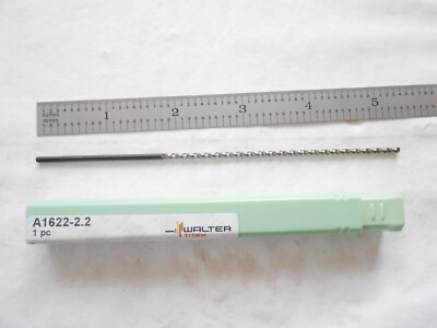 NEW WALTER 2.20MM DIA. X 90MM FL X 135MM OAL H.S.S. 16XD PARABOLIC TWIST DRILL