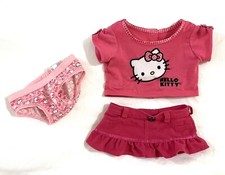 Build-A-Bear Workshop Hello Kitty Pink T-Shirt, Skirt  Underwear Outfit