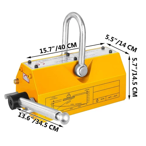 100KG 220LBS Steel Magnetic Lifter Heavy Duty Crane Hoist Lifting Magnet - Picture 5 of 15