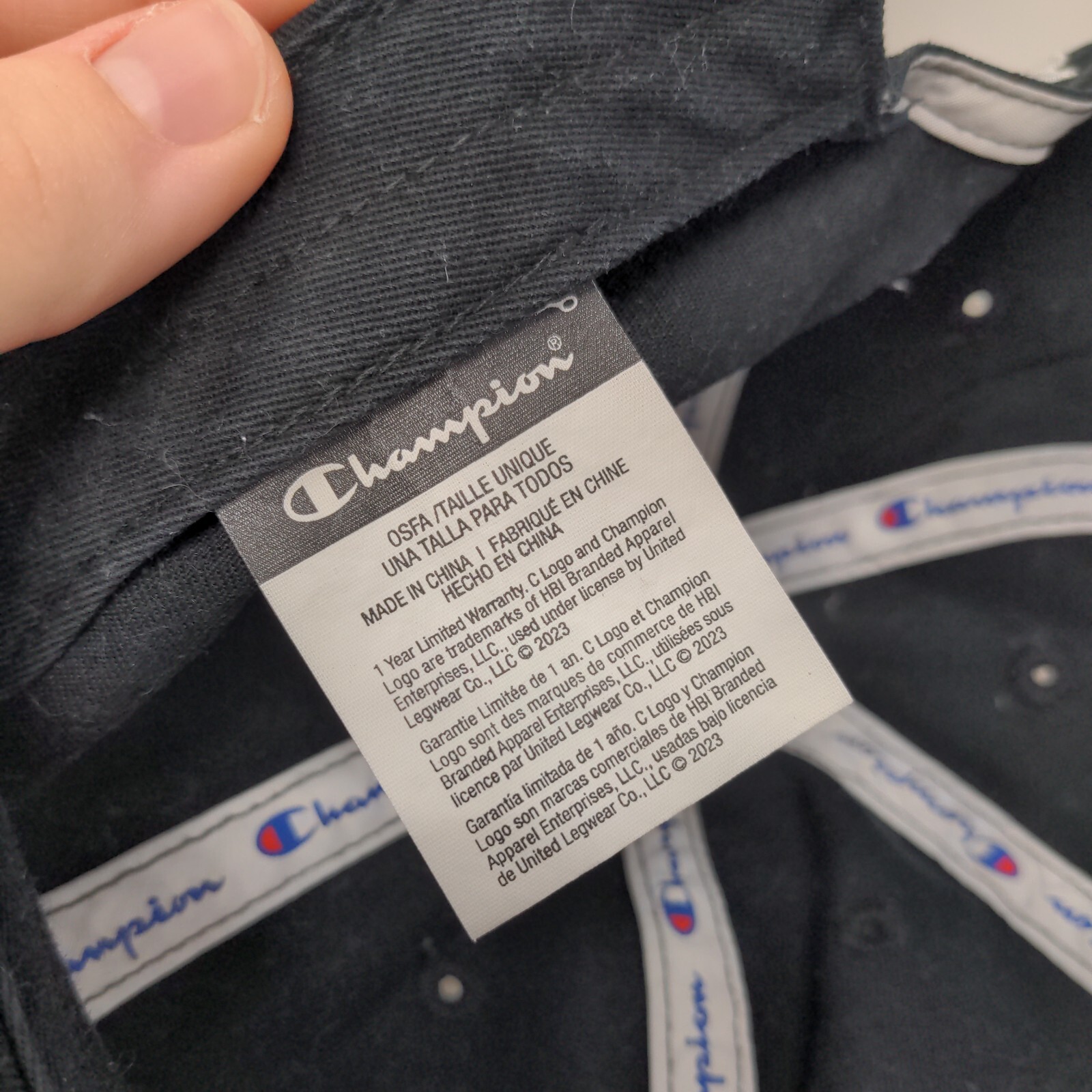 Champion C Logo Slideback Hat Solid Black OSFA Ad… - image 7