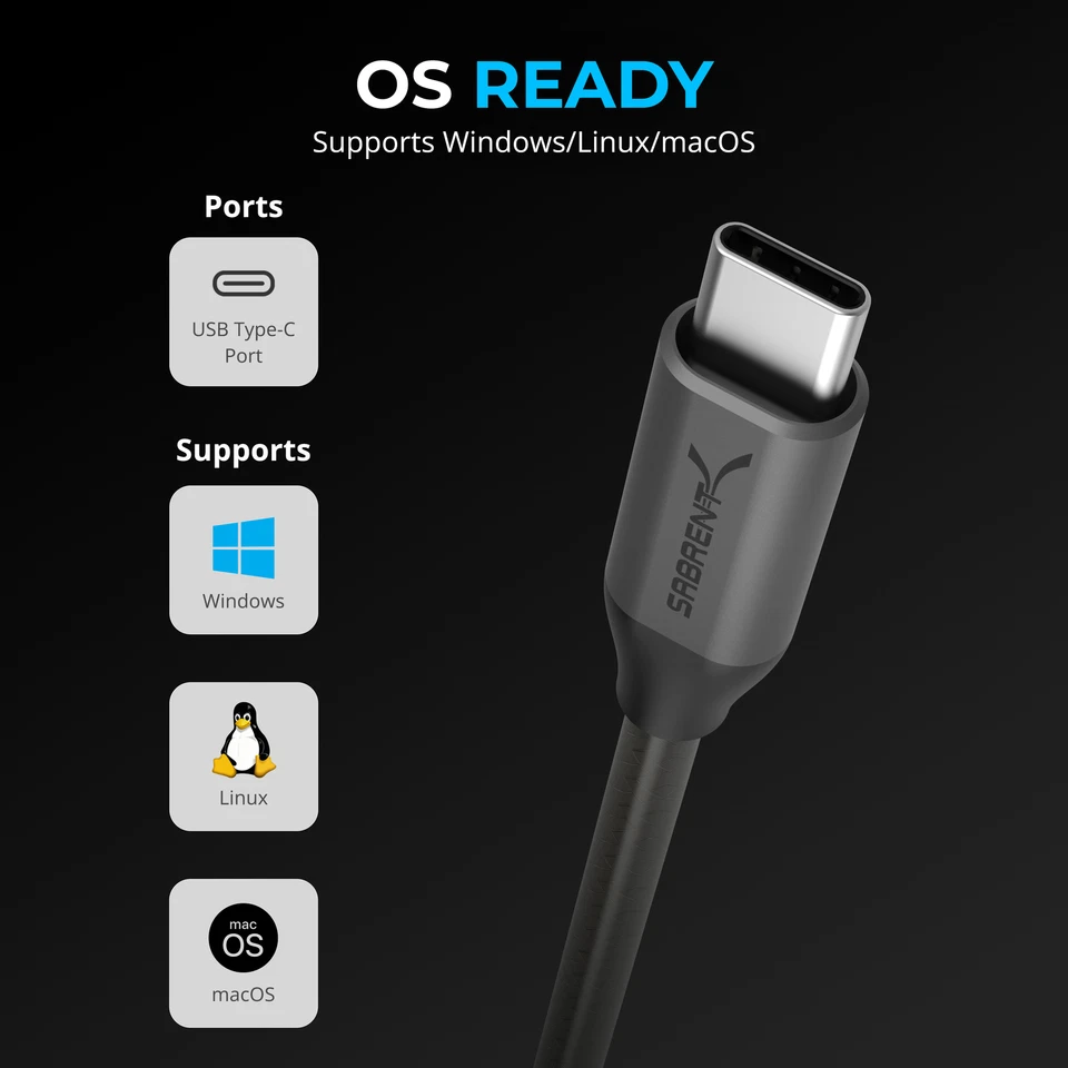 SABRENT USB-C to DB9 Serial RS-232 Adapter Cable 6FT (CB-D9C6) - Image 4 of 4