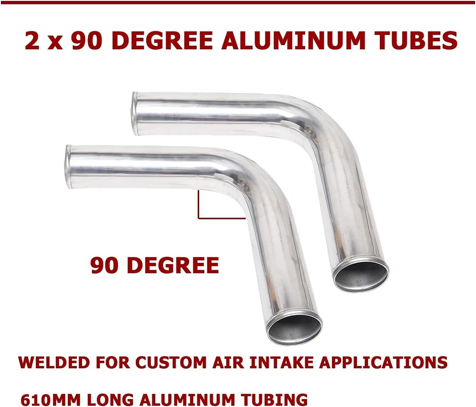 3" Inch Turbo Intercooler Aluminum w/U Pipe Silicone Coupler Clamp Kit - Image 3 of 4