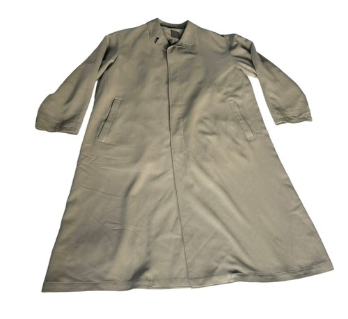 Vintage Sanyo New York Men’s Sz L Khaki Trench Coat Long Over Coat Made in Japan - Picture 15 of 15