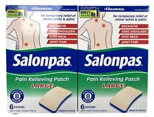 Salonpas Pain PATCH size LARGE 5.67" x 3.62" -  6/box ( 2 boxes ) ^^
