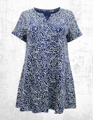 Womens Seasalt Short Sleeve Jersey Riso TopLeaf Sketch Martime (A Bit Defect)