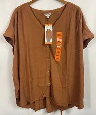Orvis Women's XXL Button Up Blouse "Rust" NWT