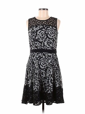 ann taylor black and white dress Ann Taylor Dress 4 Black And White Floral with Lace Accents