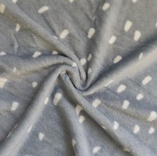 Double Sided Supersoft Cuddle Fleece Fabric Material WHITE BLOTCHES ON GREY