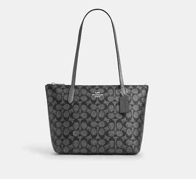 NWT COACH Fiona Zip Tote Bag In Signature Canvas CW396 | eBay