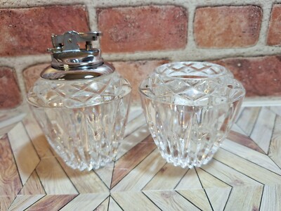 VTG Highlights Princess House Lead Crystal Table Lighter & Cigarette Holder  READ
