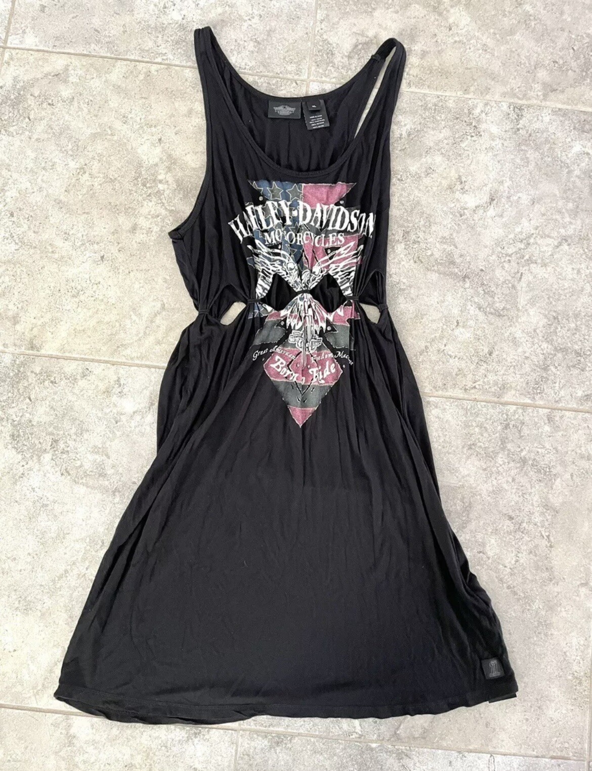 Pull Harley-Davidson Women's Destroyed Cut-Out Sides - Taille XS, Neuf