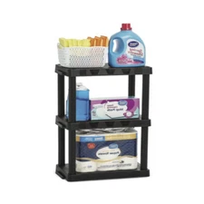 STORAGE SHELVES Plastic 3-Shelf Garage Pantry Closet Rack Freestanding Shelving