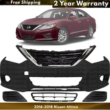 Front Bumper Cover Fascia & Grille Assembly Kit For 2016-2018 Nissan Altima