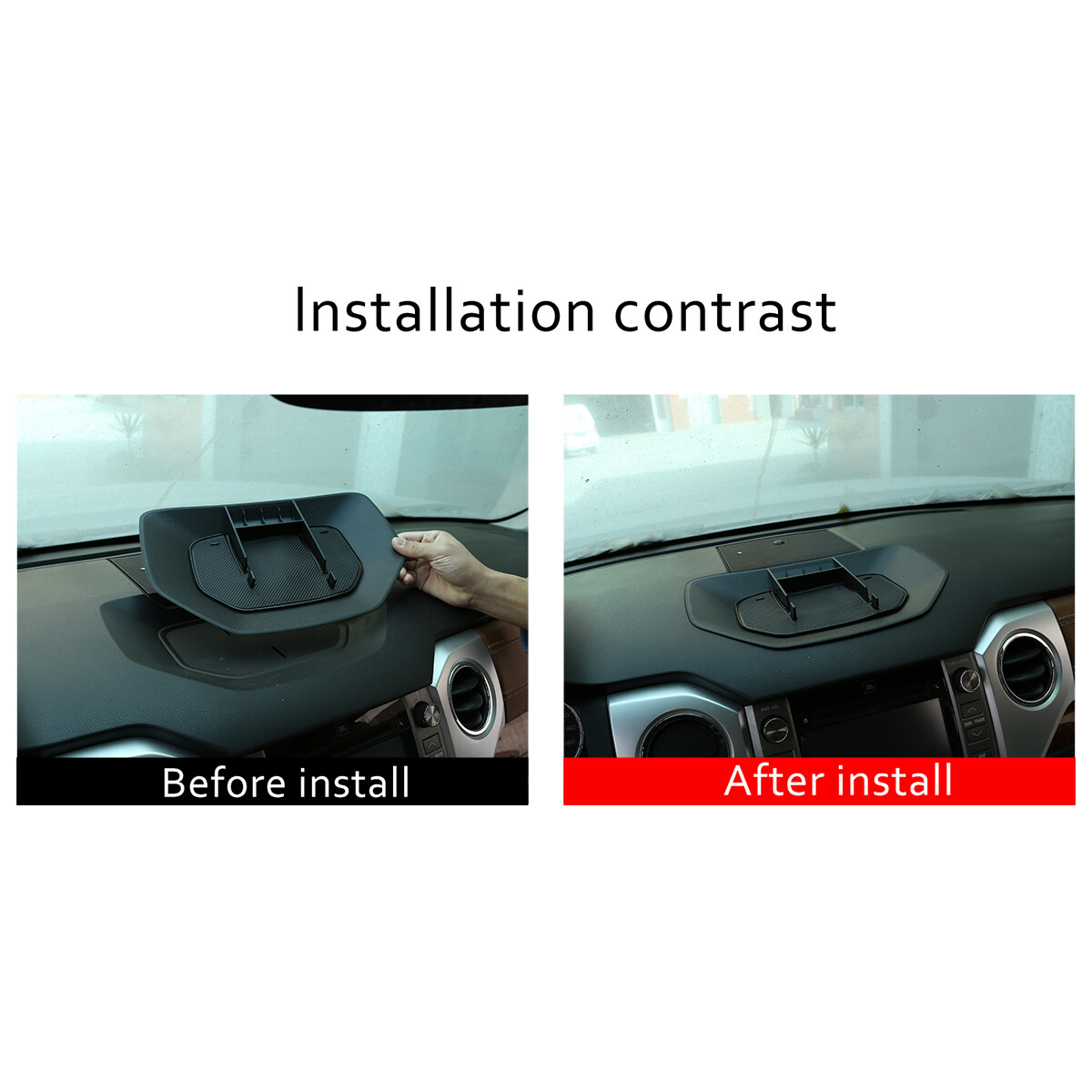 Mobile Phone Mount Holder Console Dash Storage Box Tray for Toyota Tundra 14-21
