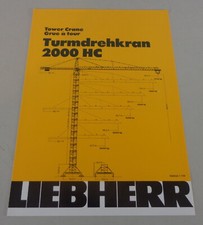 Scheda Dati/Tecnico Descrizione Liebherr Gru a Torre 2000 HC Di 06/1986