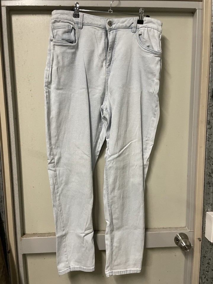 ladies size 14 mum high rise jeans light denim 