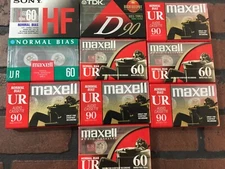 Vintage New Cassette Tape Lot of 10 Maxell TDK Sony 